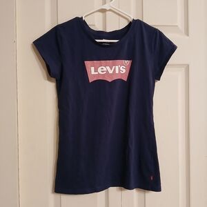 Levi's Navy Blue Cotton T Shirt Size Extra Large (XL) Kids